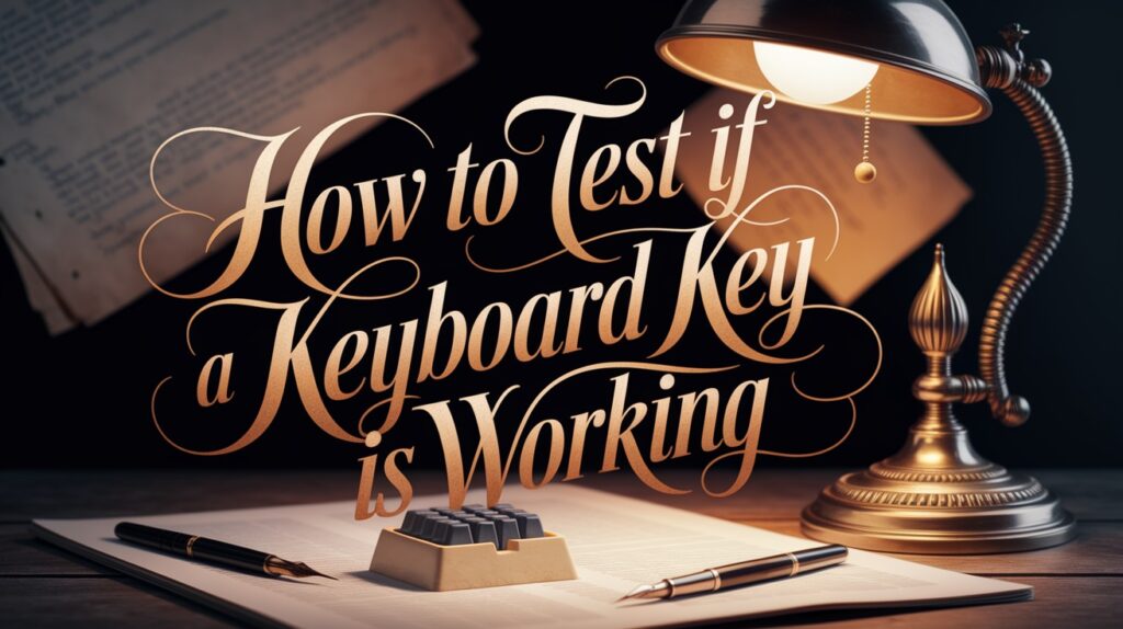 How to Test if a Keyboard Key is Working